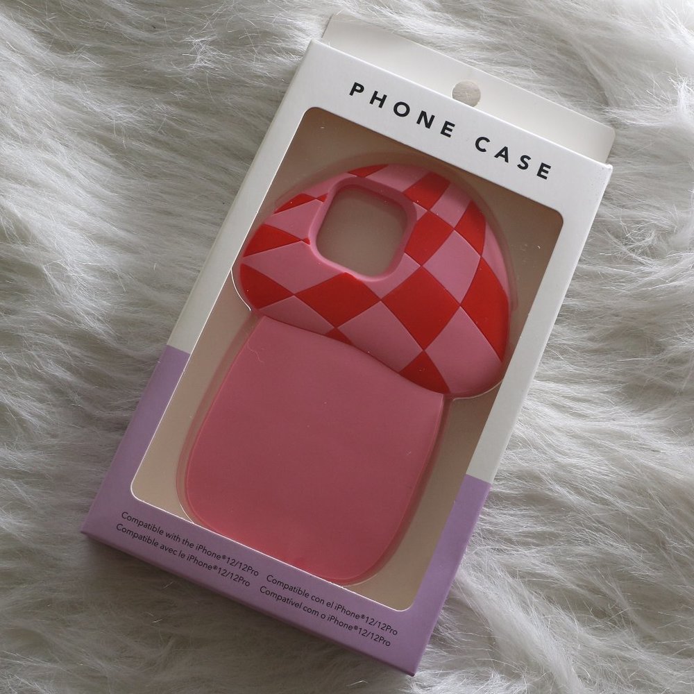 Forever 21 iPhone 12 / 12 Pro Mushroom Novelty Phone Case - Pink and Red